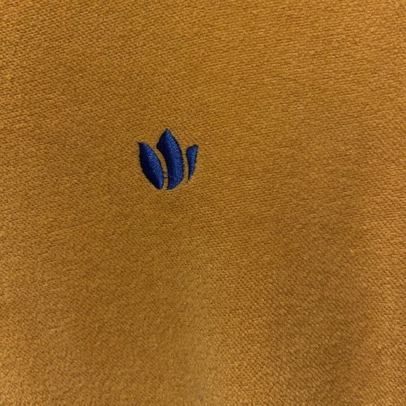 Dutch Bros Coffee Sweater Mens Size XS Yellow Sweatshirt Fleece Logo Crew Neck - Picture 3 of 7